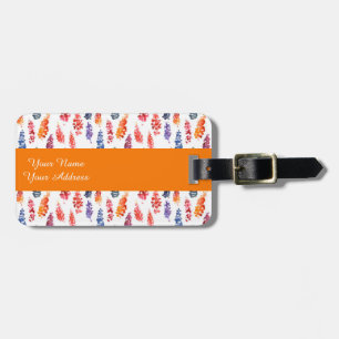 Étiquette À Bagage Motif couleur Aquarelle girly lupine fleurs