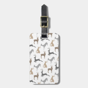 Étiquette À Bagage Motif courant de cerfs communs et de mâle dans les
