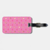 Étiquette À Bagage Motif Cupcake rose (Dos horizontal)