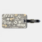 Étiquette À Bagage Motif d'amour tiré à la main (Dos horizontal)