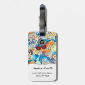 Étiquette À Bagage Motif d'amusement d'été (Dos Vertical)