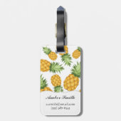 Étiquette À Bagage Motif d'ananas de bande dessinée (Dos Vertical)