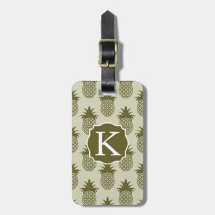 Étiquette À Bagage Motif d'ananas de Khaki Monogramme