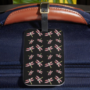 Étiquette À Bagage Motif Dancing Pink Dragonlies
