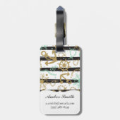Étiquette À Bagage Motif d'ancre flottante (Dos Vertical)