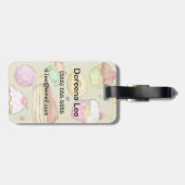 Étiquette À Bagage Motif d'aquarelle avec des bonbons (Dos horizontal)