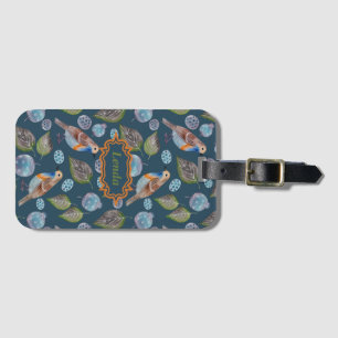 Étiquette À Bagage Motif d'aquarelle Blue Birds