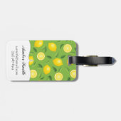 Étiquette À Bagage Motif d'arrière - plan de citrons (Dos horizontal)
