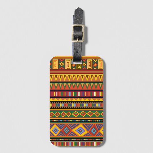 Étiquette À Bagage Motif d'art ethnique en Afrique (Devant Vertical)
