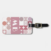 Étiquette À Bagage Motif d'art rétro rose pâle personnalisé Mauve Tau (Devant horizontal)