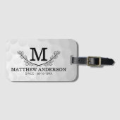 Étiquette À Bagage Motif de balle de golf personnalisé Nom Monogramme (Devant Horizontal)