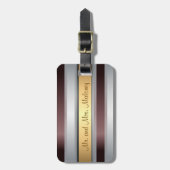 Étiquette À Bagage Motif de bande gris rouge (Devant Vertical)