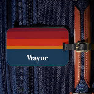 Étiquette À Bagage Motif de bandes de nom personnalisé