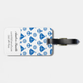 Étiquette À Bagage Motif de bateau à voile de bande dessinée (Dos horizontal)