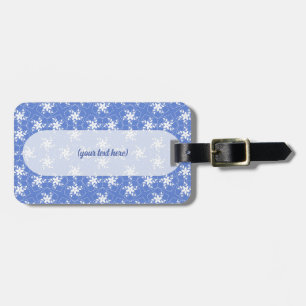 Étiquette À Bagage Motif de batik moderne fleur florale jasmin blanc