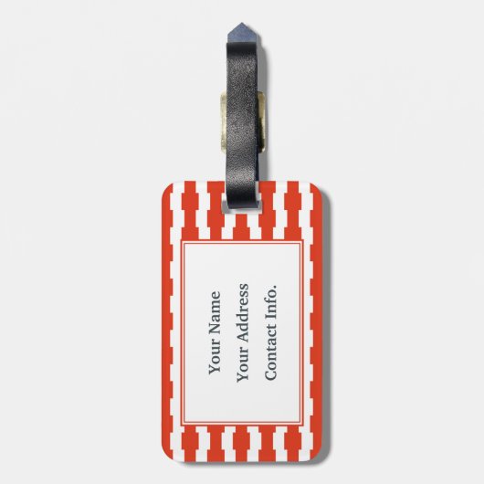 Étiquette À Bagage Motif de Boxstripe de monogramme (Dos Vertical)