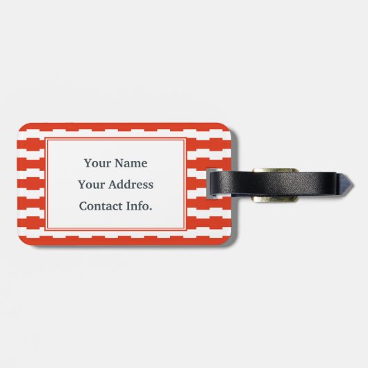 Étiquette À Bagage Motif de Boxstripe de monogramme (Dos horizontal)