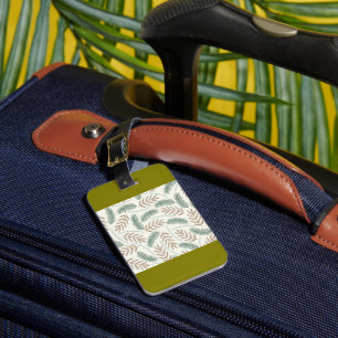 Étiquette À Bagage Motif de branches persistantes de pin et de cèdre