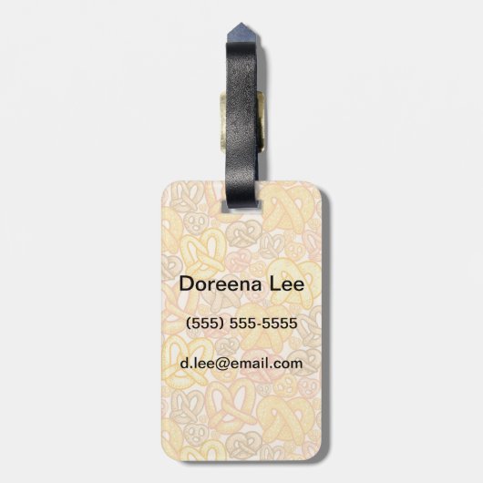 Étiquette À Bagage Motif de bretzel (Dos Vertical)