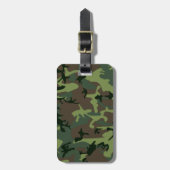 Étiquette À Bagage Motif de brun de vert de Camo de camouflage (Devant Vertical)