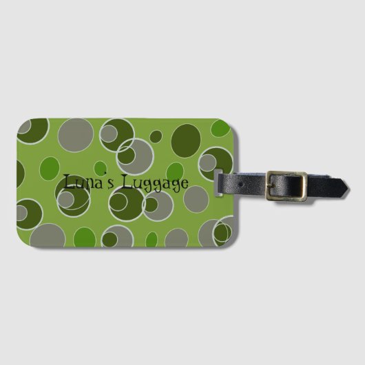 Étiquette À Bagage Motif de bulle rétro (Devant Horizontal)