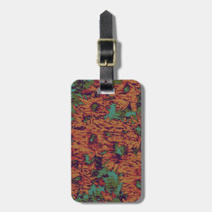 Étiquette À Bagage Motif de camouflage de tournesol et de feuille