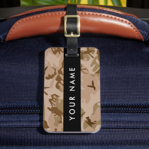 Étiquette À Bagage Motif de camouflage du désert, Votre nom, Personna