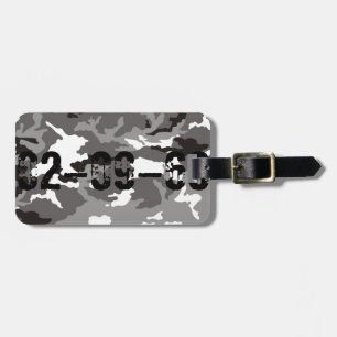 Étiquette À Bagage Motif de camouflage gris