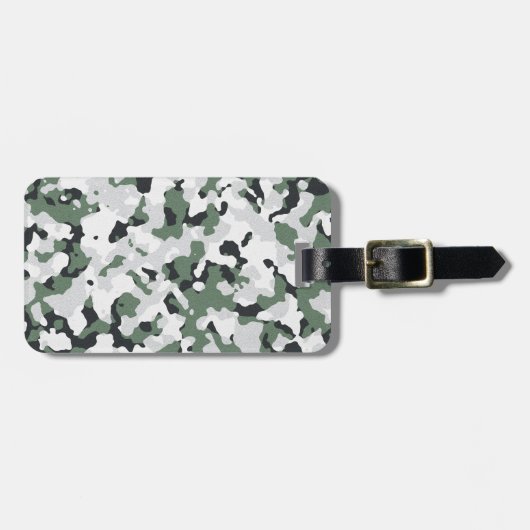 Étiquette À Bagage Motif de camouflage vert (Devant horizontal)