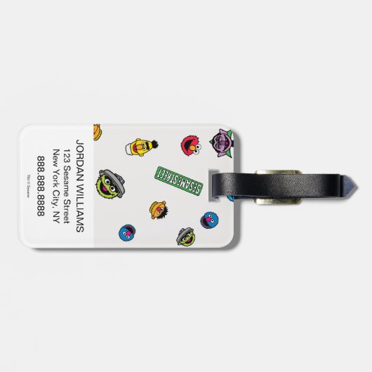 Étiquette À Bagage Motif de caractères de rue Sésame (Dos horizontal)