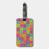 Étiquette À Bagage Motif de carrés (Dos Vertical)