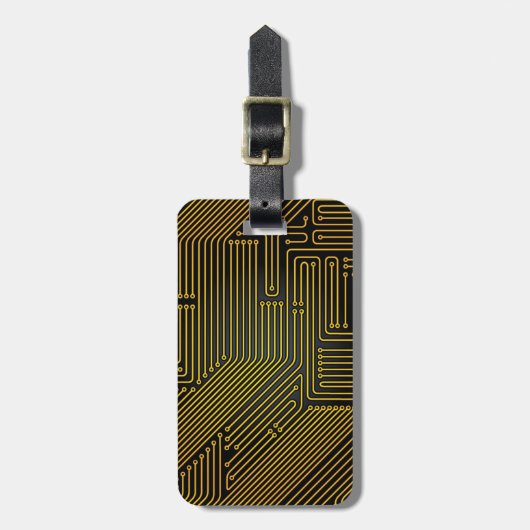 Étiquette À Bagage motif de carte de circuit informatique (Devant Vertical)