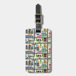 Étiquette À Bagage Motif de carte de ville