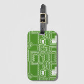 Étiquette À Bagage Motif de carte informatique (Devant Vertical)