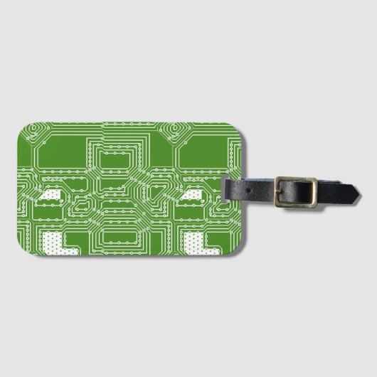 Étiquette À Bagage Motif de carte informatique (Devant Horizontal)
