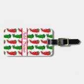 Étiquette À Bagage Motif De Cartoon Rouge Et Vert Pepper Divas (Devant horizontal)