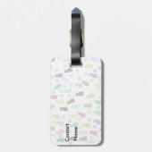Étiquette À Bagage Motif de chat et de pattes (Dos Vertical)