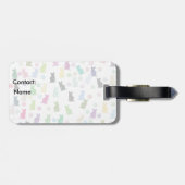 Étiquette À Bagage Motif de chat et de pattes (Dos horizontal)