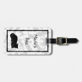 Étiquette À Bagage Motif de chat noir (Devant horizontal)