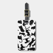 Étiquette À Bagage Motif de chat noir (Devant Vertical)