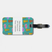 Étiquette À Bagage Motif De Chats, Chats Mignons, Kitty, Monogramme (Dos horizontal)