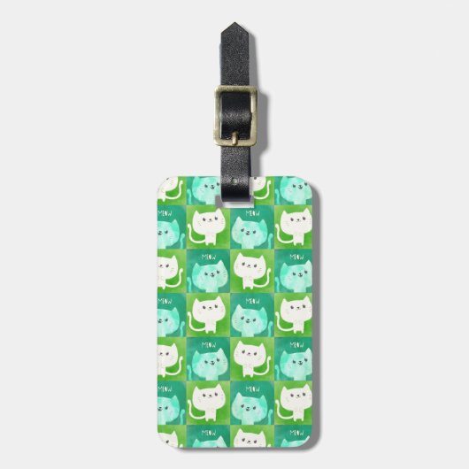 Étiquette À Bagage Motif de chats mignons (Devant Vertical)