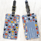 Étiquette À Bagage Motif de chats mignons