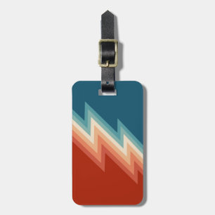 Étiquette À Bagage Motif de chevron de style rétro