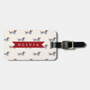 Étiquette À Bagage Motif de chien Dachshund mignon et chic personnali