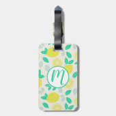 Étiquette À Bagage Motif de citron d'été en crème (Dos Vertical)