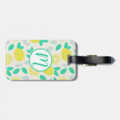 Étiquette À Bagage Motif de citron d'été en crème (Dos horizontal)