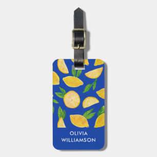 Étiquette À Bagage Motif de citron méditerranéen
