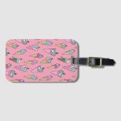 Étiquette À Bagage Motif de cône de glace rose (Devant Horizontal)
