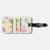 Étiquette À Bagage Motif de crème glacée (Dos horizontal)